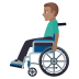 👨🏽‍🦽 man in manual wheelchair: medium skin tone display on JoyPixels